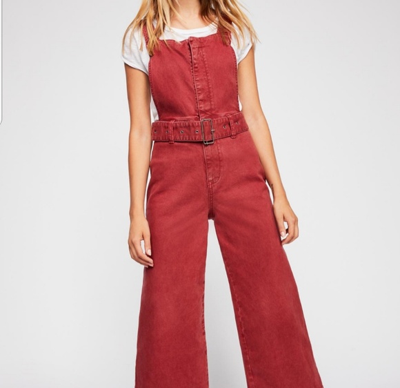 Free People Pants - NWOT Free People Belted Twill Jumpsuit